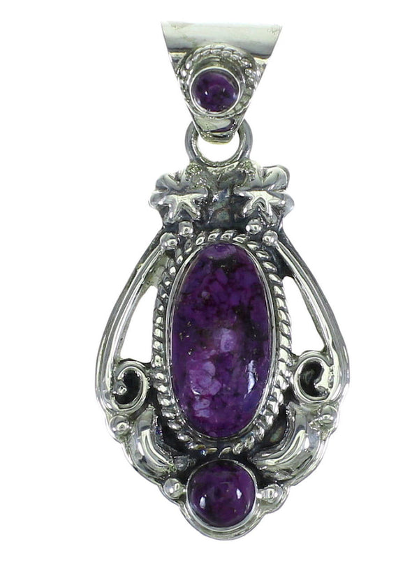Southwest Magenta Turquoise And Sterling Silver Slide Pendant WX66832